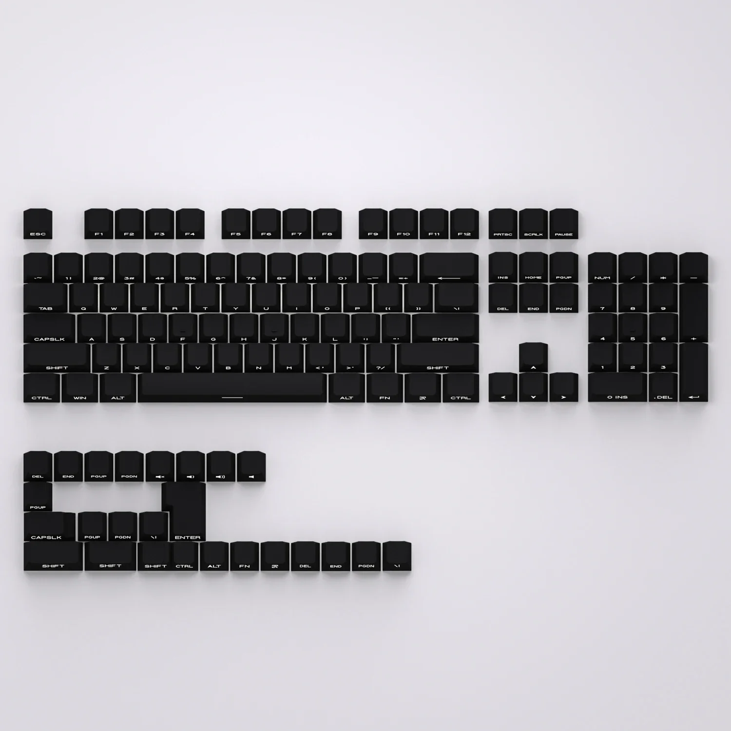 PBT Keycaps 130 Keys Black White Color Side Print Dye Sublimation Cherry Backlight Mechanical Keyboard AULA F75 Mad 60 Mad 68