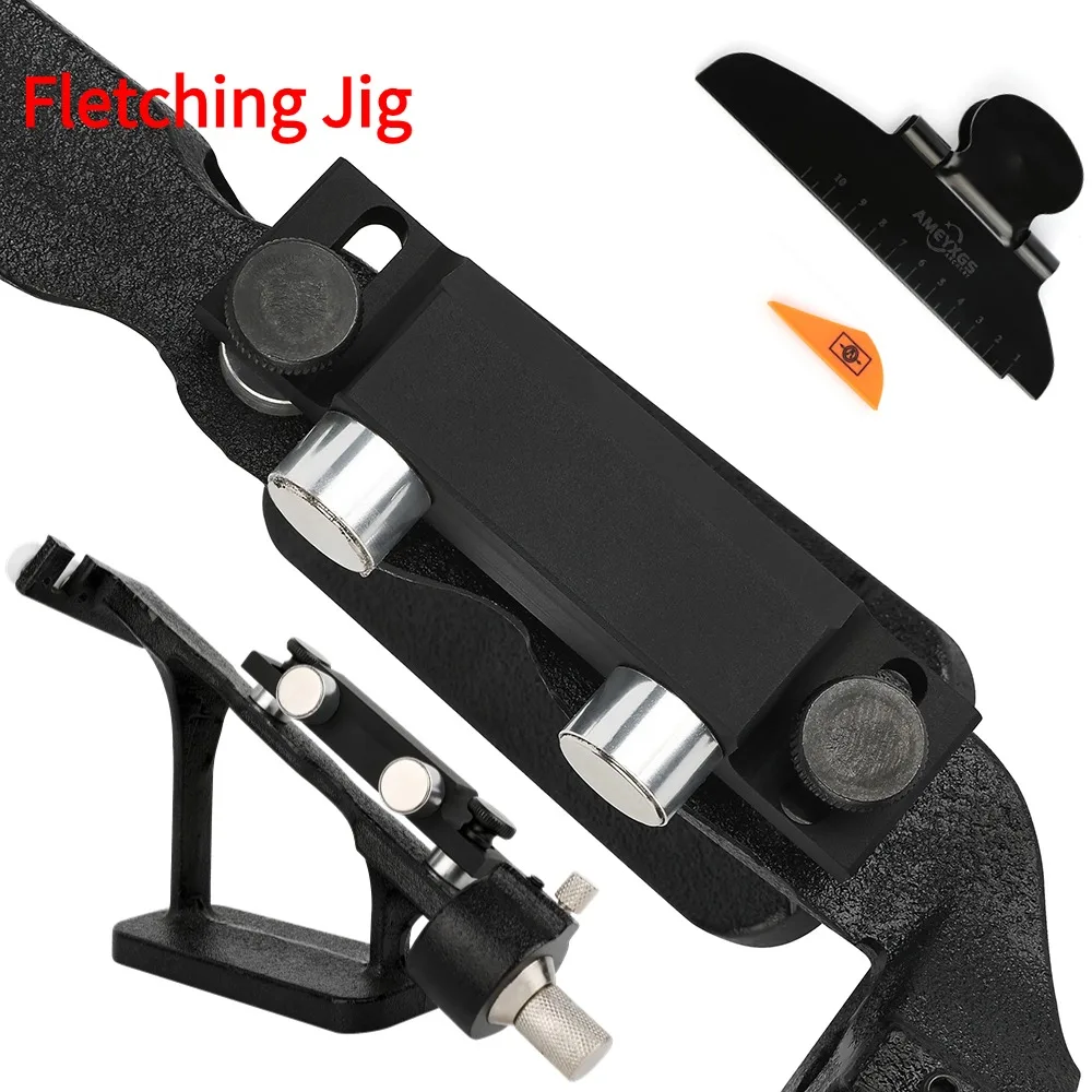 

Archery Arrow Fletching Jig Adjustable Metal Arrow Feather DIY Tool Adhesive Straight Fletches Archery Shooting Accessories