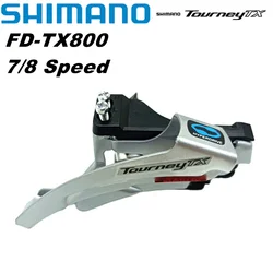 Shimano Tourney TX FD-TX800 자전거 앞 변속기 자전거 탑 스윙 FD TX800 자전거 변속기 클램프 밴드 마운트 3x8/7 속도