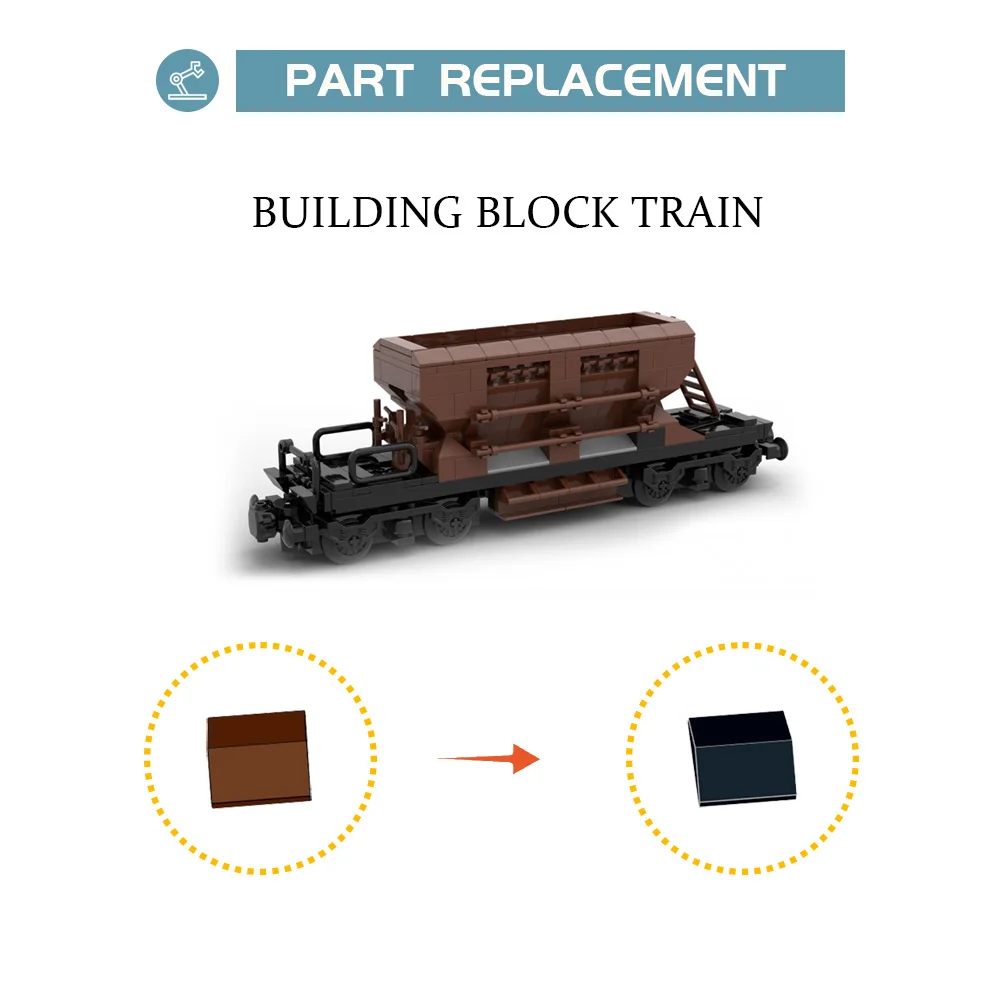 MOC Germany Gravel Side D B Type Train Building Blocks Dumper Wagon Freight Locomotive Vehicle Toys For Children Birthday Gifts