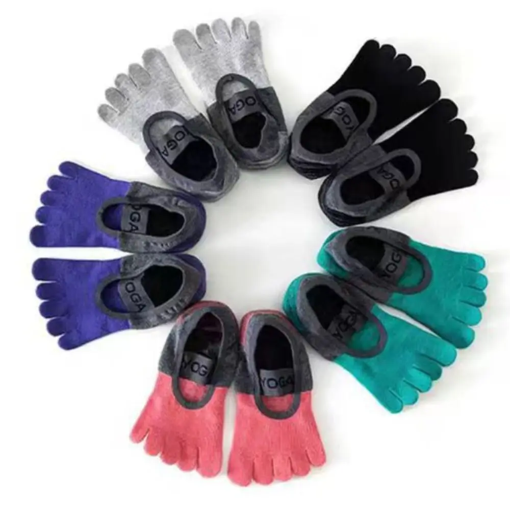 

Hollow Low-ankle Ladies Yoga Socks Boat Sock with Elastic Band Five Finger Socks Non-Slip Cotton Pilates Socks Fitness