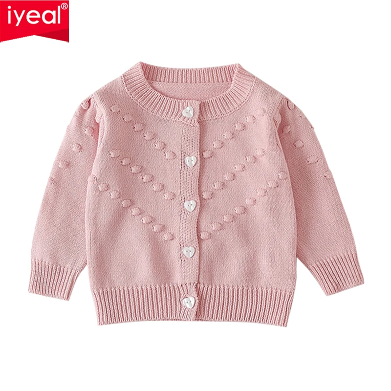 

IYEAL Newborn Knitwear Long-sleeve Cotton Baby Sweaters Princess Girls Coat Sweater Toddler Knit Cardigans Infant Tops Jacket