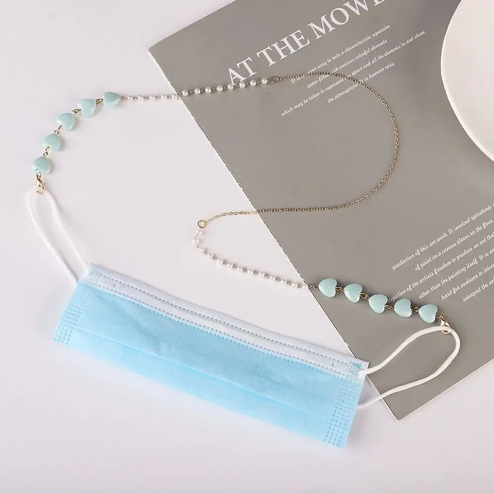Shape Glasses  Mask Strap Reading Spectacles Holder Clip Beaded Chain Eyeglass Lanyard Glasses Chain Sunglasses Lanyard