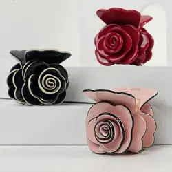 Luxury Handmade Hair Claw Clip for Women Girls Charms Flower Hair Accessory Ornament Jewelry, Tiara for Office Career Christmas