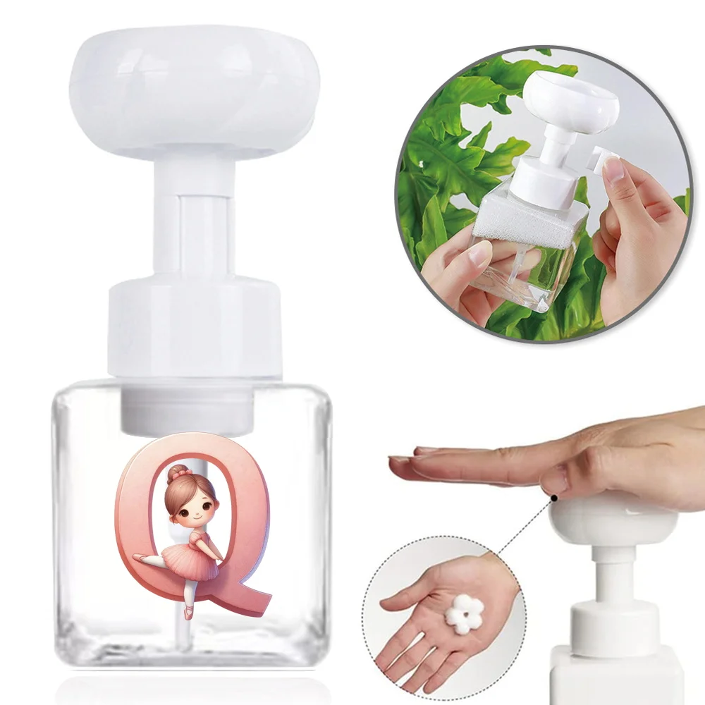 250ml Foaming Hand Soap Bottle Pump Foam Dispenser Flower Shaped Foaming Tool Bathroom Accessories Ballerina Girl Pattern