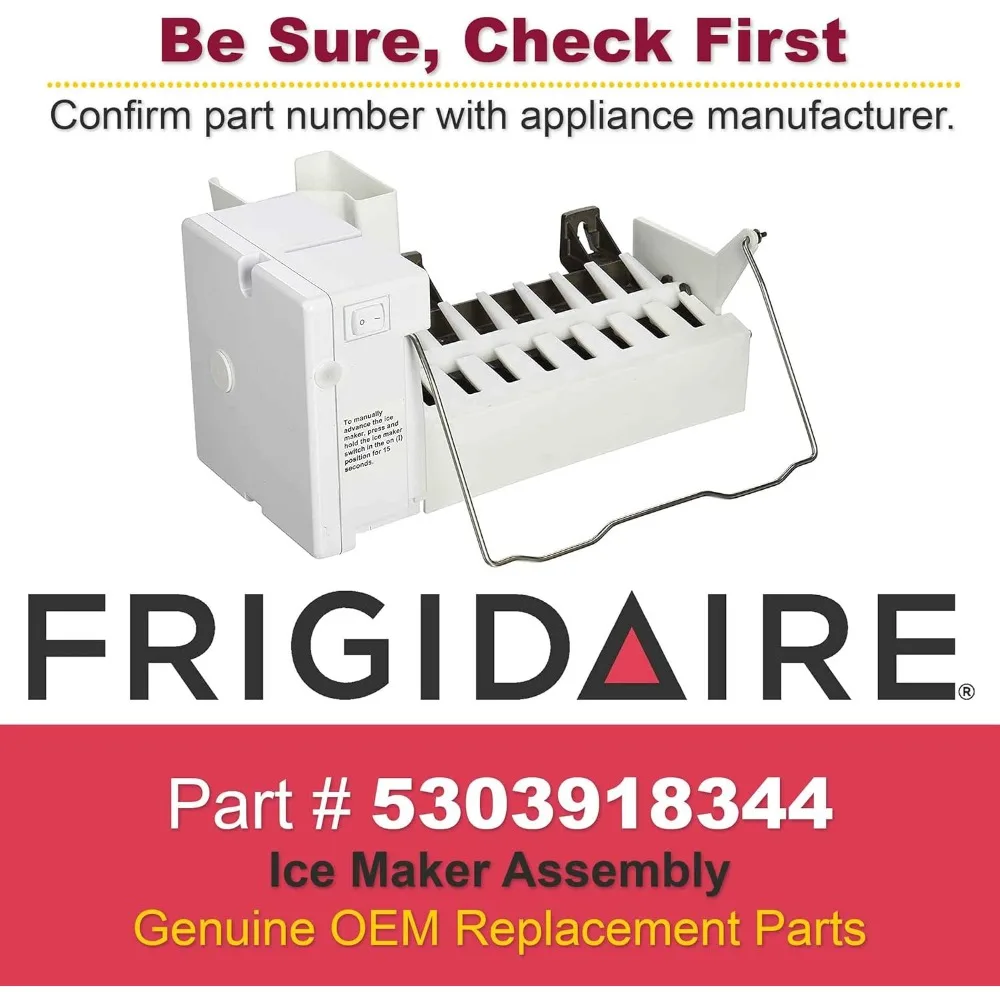 طقم صانع الثلج للثلاجة - قطعة بديلة أصلية، متوافقة مع موديل 5303918344 #6