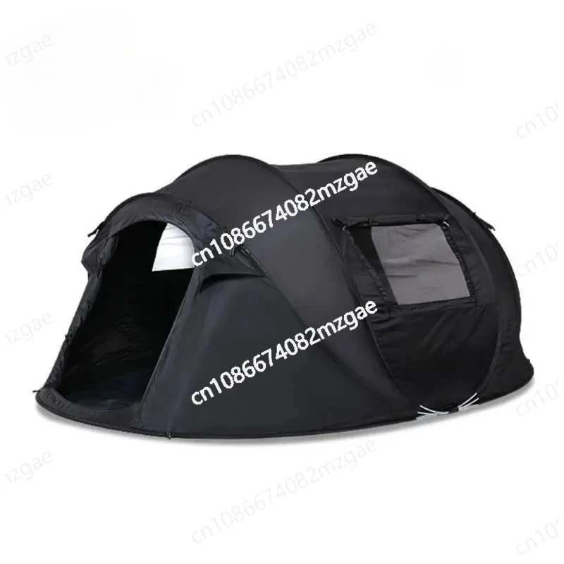 Camping Tent Double Layer 4 Person Waterproof Automatic Beach with Uv Protection Hiking Tourist Awning Mosquito Net Shelter