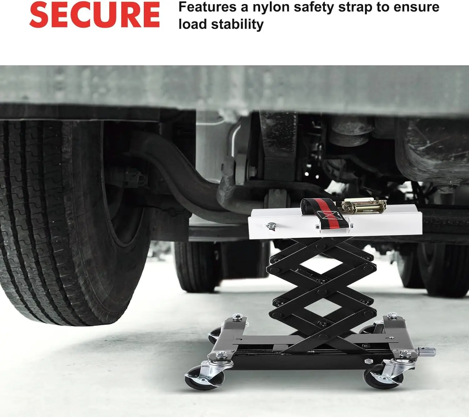 450 Lbs Low Profile Transmission Jack with Safety Straps Auto Repair 7-23