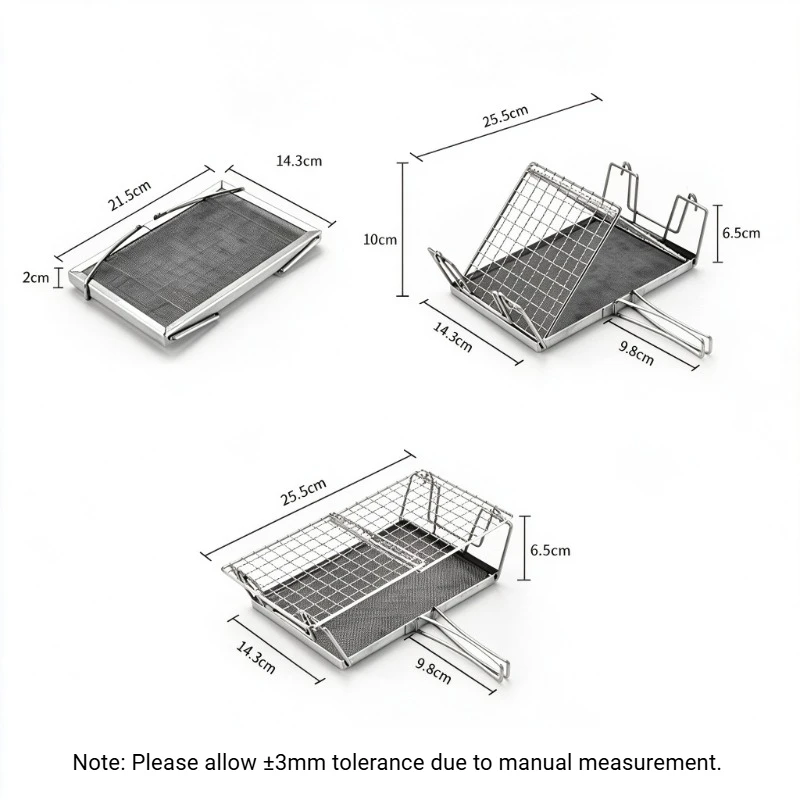 1PCS Stainless Steel Outdoor Stovetop Toaster Rack for Outdoor Camping Hiking Grill and Picnics Folding Portable Toast Rack