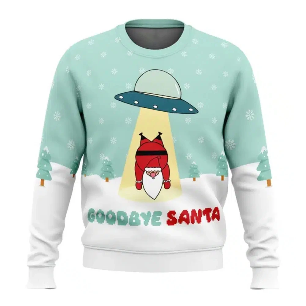 Pull de Noël Anime pour hommes et femmes, Anime Cartoon, Sportedly, Sweats à capuche pour couple, Au revoir au père Noël, Nouvea