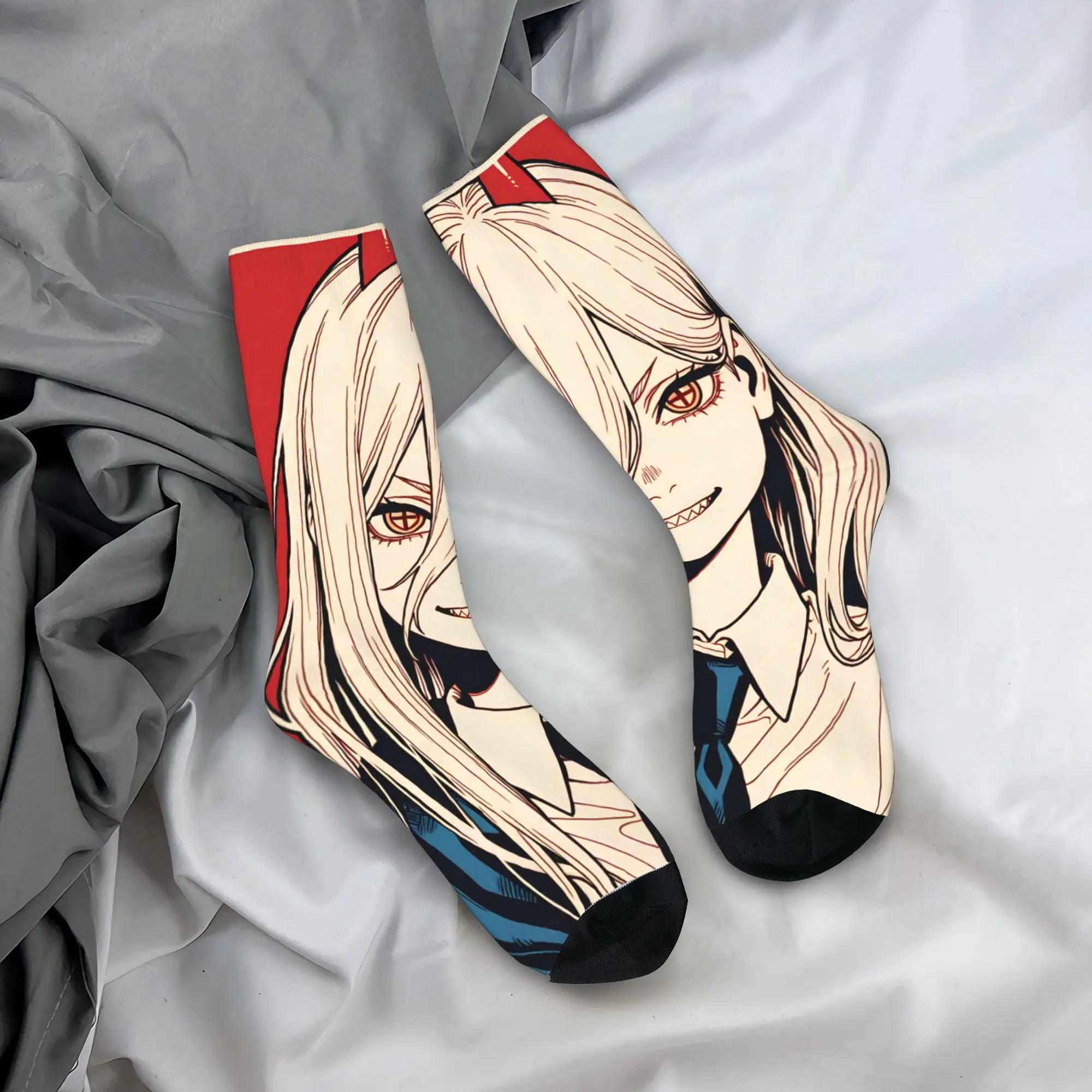 Power confident manga Stockings Chainsaws Mans Gothic Socks Winter Anti Bacterial Socks Unisex Men Sports High Quality Socks