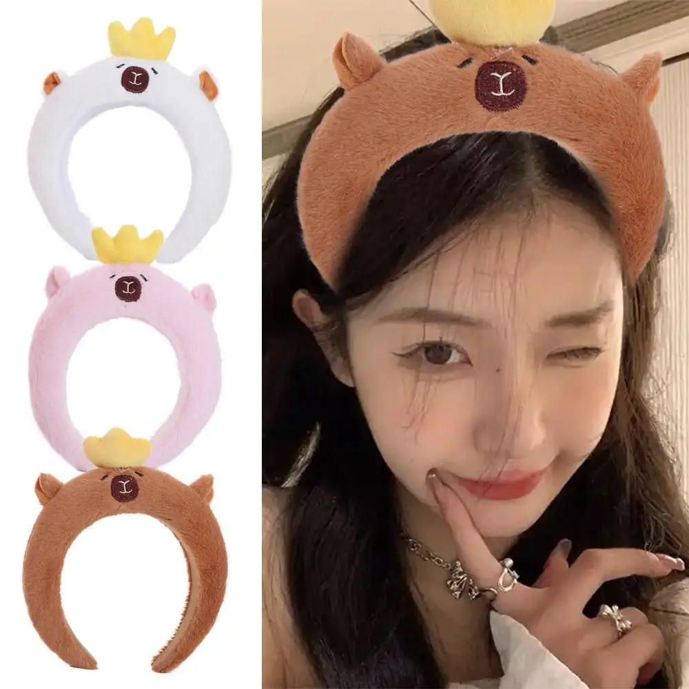 

Kawaii Animal Capybara Hairband Non-slip Cosplay Plush Headband Hair Accessories Korean Style Cartoon Hair Hoop Photos