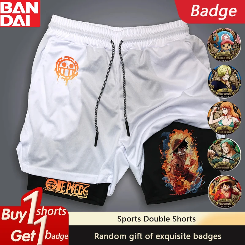 

ONE PIECE аниме Луффи Саурон периферийные двухслойные шорты с принтом мужские американские летние свободные спортивные дышащие брюки