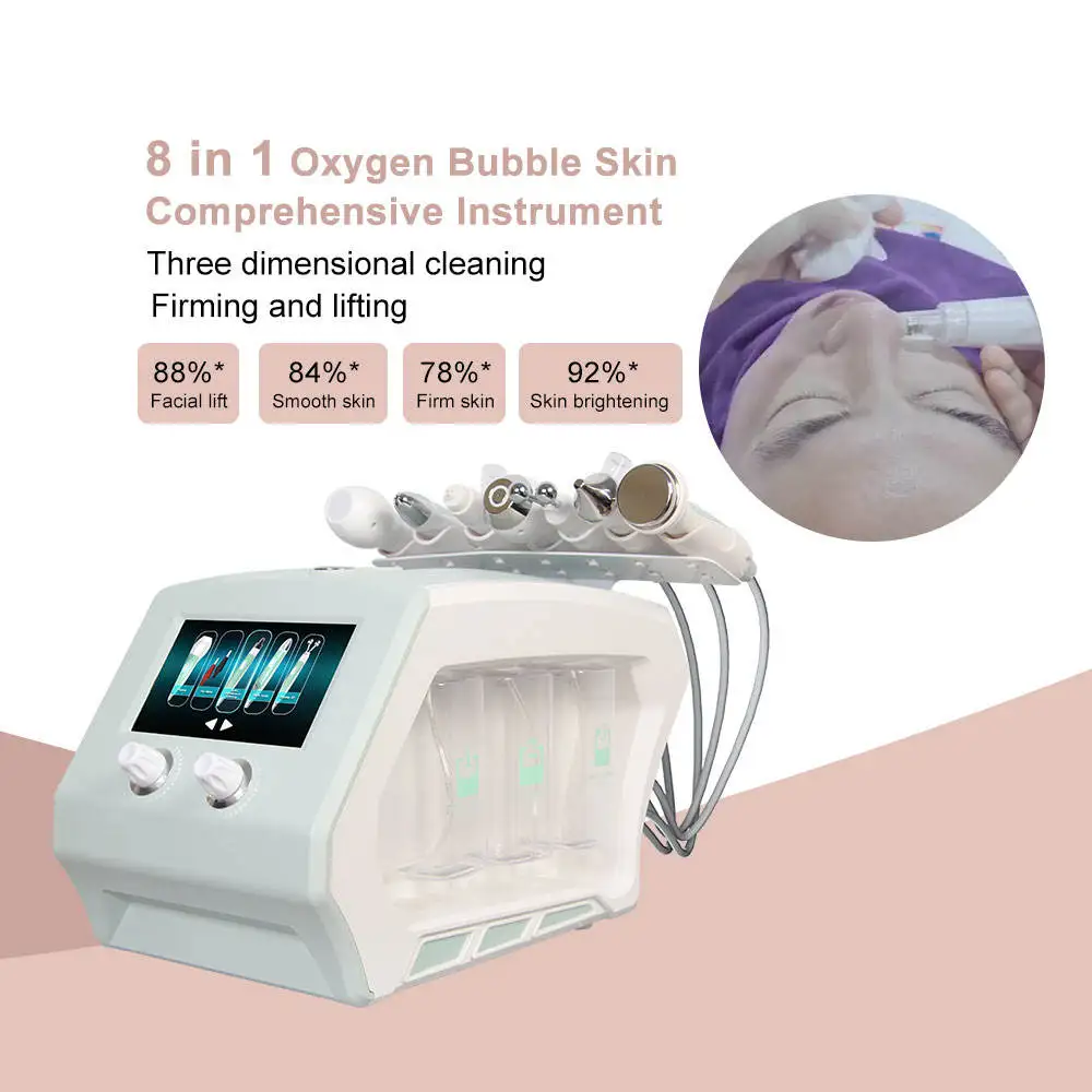 8 In 1 Beauty Instrument Skin Cleansing Microdermabrasion Plasma Pen Wrinkle Removal Face Lifting Facial Beauty Machine