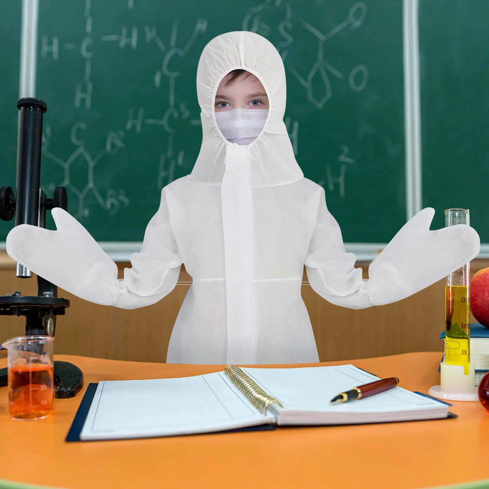 Protective Coverall Disposable Nonwoven One-Piece Hooded Safety Suit Outdoor Painting Cleaning Dust Protection With