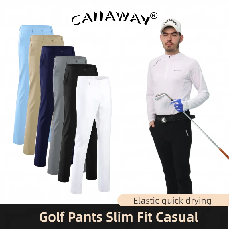 CAIIAWAV-Calça esportiva de golfe respirável masculina, calça elástica, slim fit, secagem rápida, tênis, verão