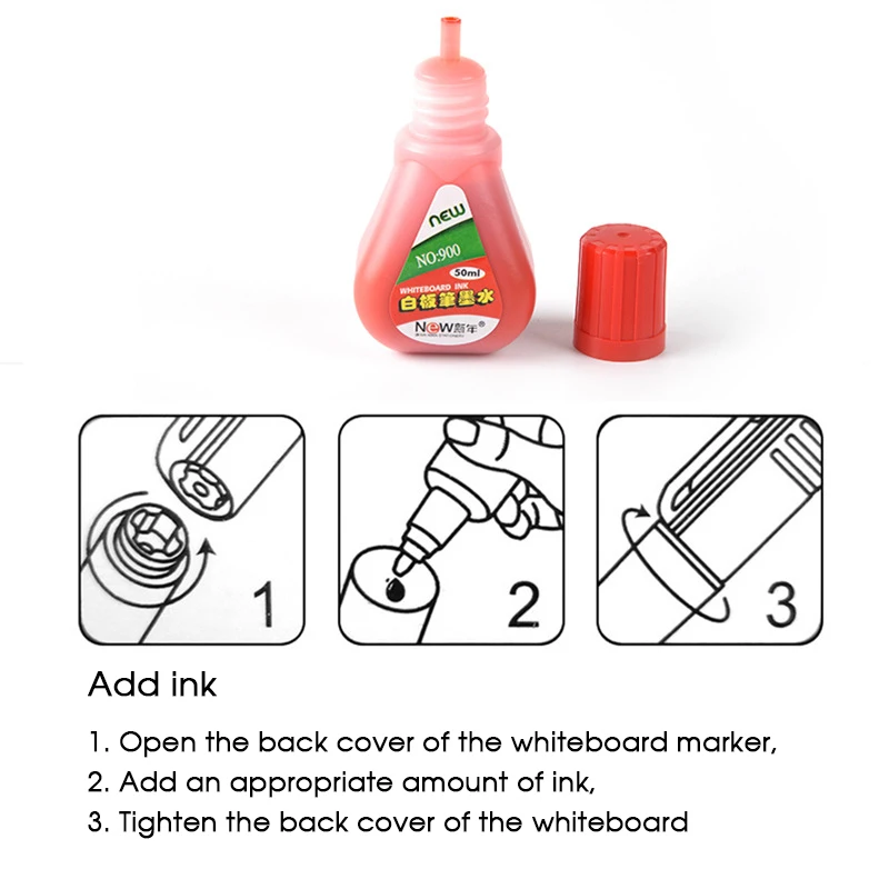 4 Colors Whiteboard Marker Ink,Whiteboard Marker Refill,50ml,For All Erasable Whiteboard Markers,Red,Blue,Black,Green Inks