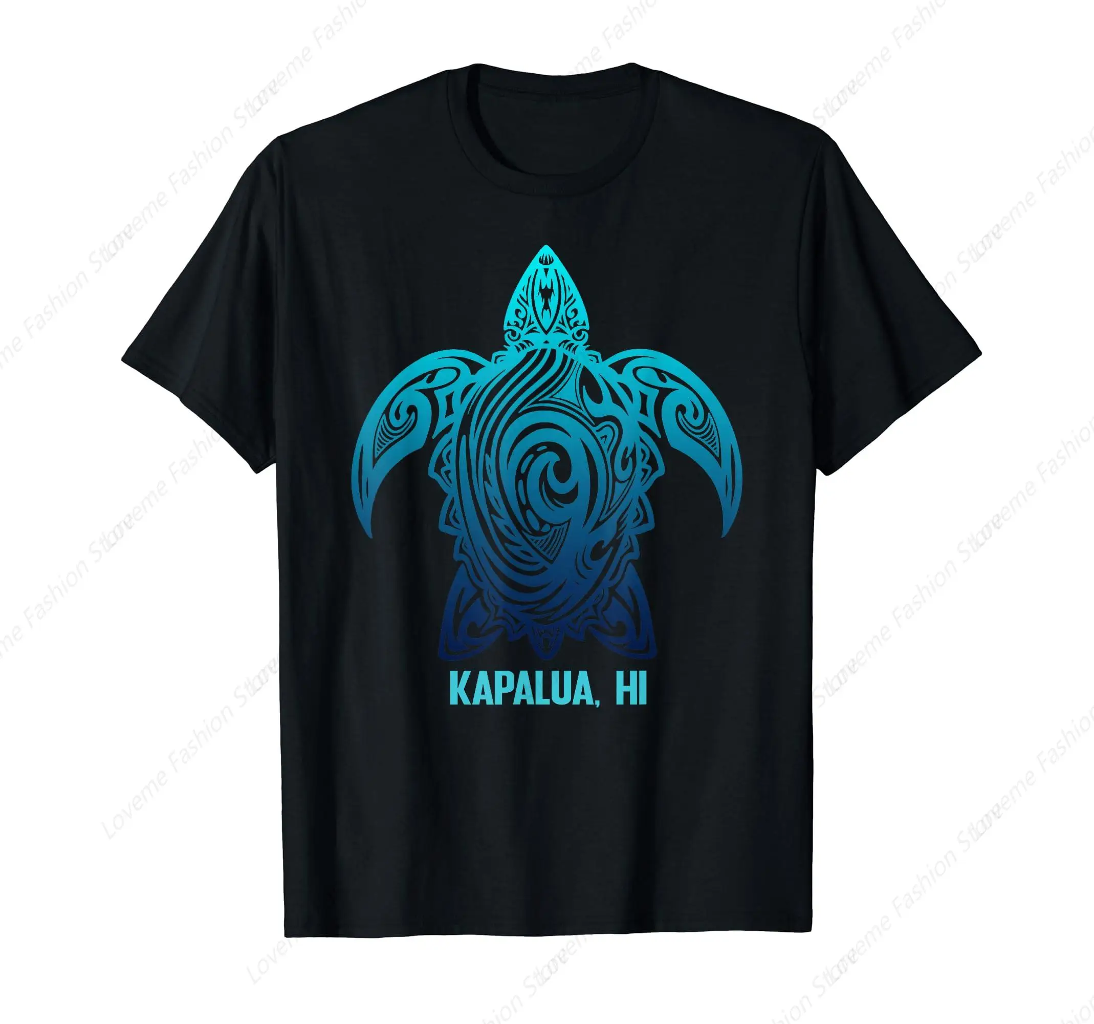 Kapalua Hawaii Tribal Turtle Hawaiian Surfer Scuba Diving T-Shirt Summer Men's T-shirt For Men's Short Sleeved Top Fashion Tee