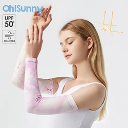 OhSunny-Mangas de Braço Respiráveis Anti-UV, Proteção Solar, UV, Gradiente Protetor Solar, Verão, Exterior, Dirigir, Ciclismo, Cobertura de Braços, UPF50 Plus