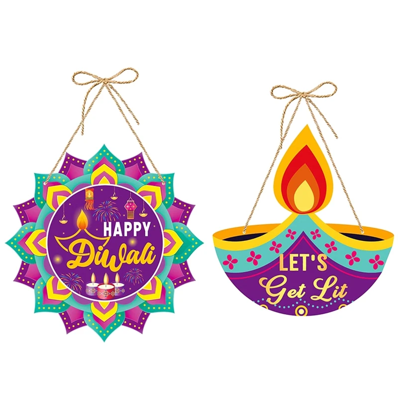 30PCS Diwali Festival Ornament Door Hanger Farmhouse Style Diwali Festival Front Door Sign Diwali Festival Decor Easy To Use