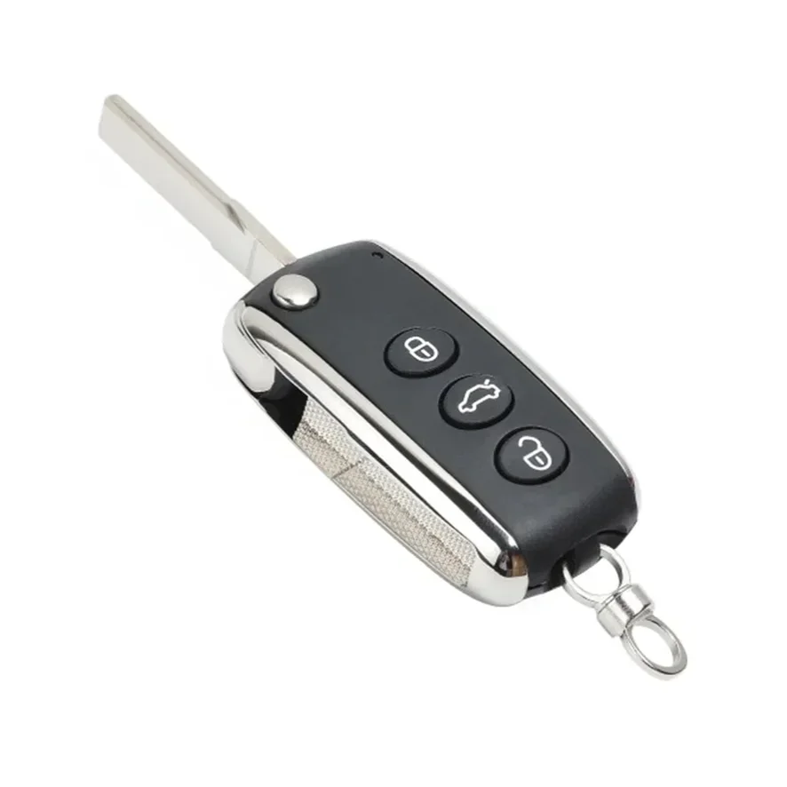 BB Key Shell for Bentley 3 Buttons Flip Folding Blank Remote Car Key