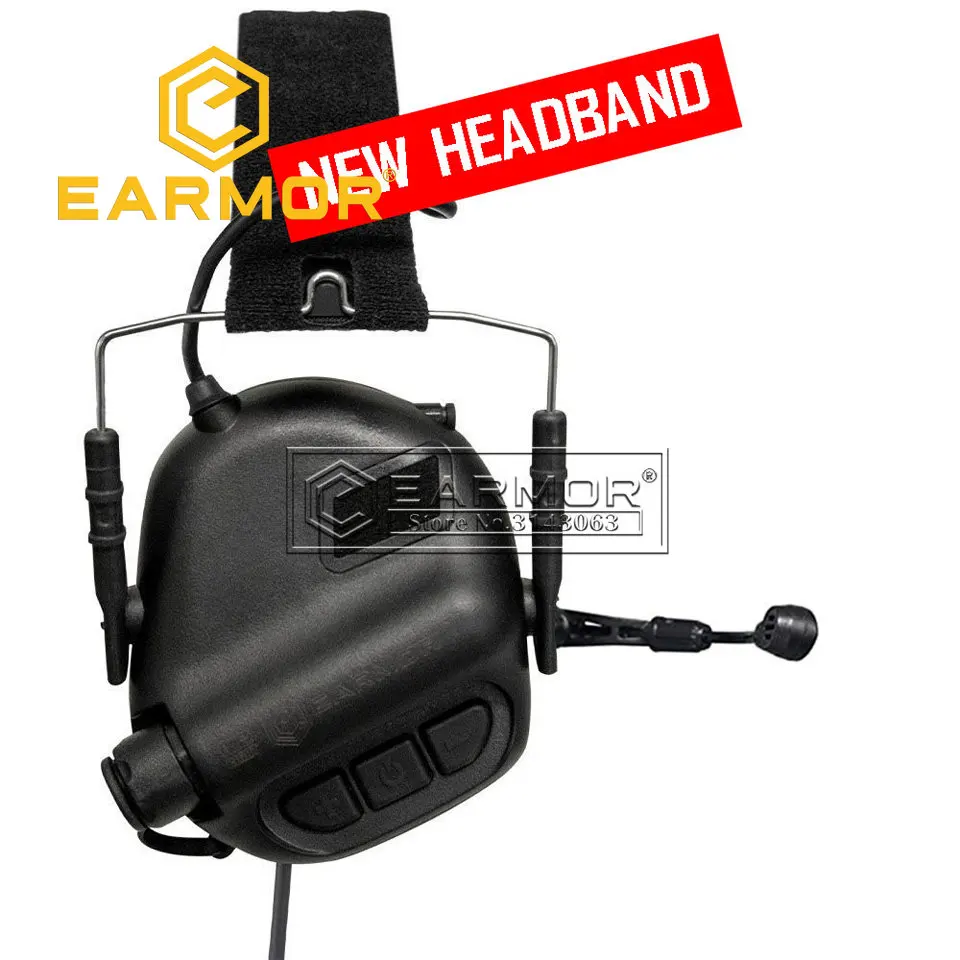 EARMOR Headset taktis, headphone PTT Set M32 MOD4 Upgrade cocok untuk komunikasi penerbangan