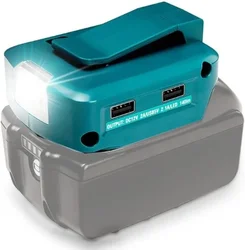 Dual USB Charger Battery Adapter LED FlashLight For Makita 14.4V/18V BL1830 BL1430 Converter With Lamp Spotlight Outdoors