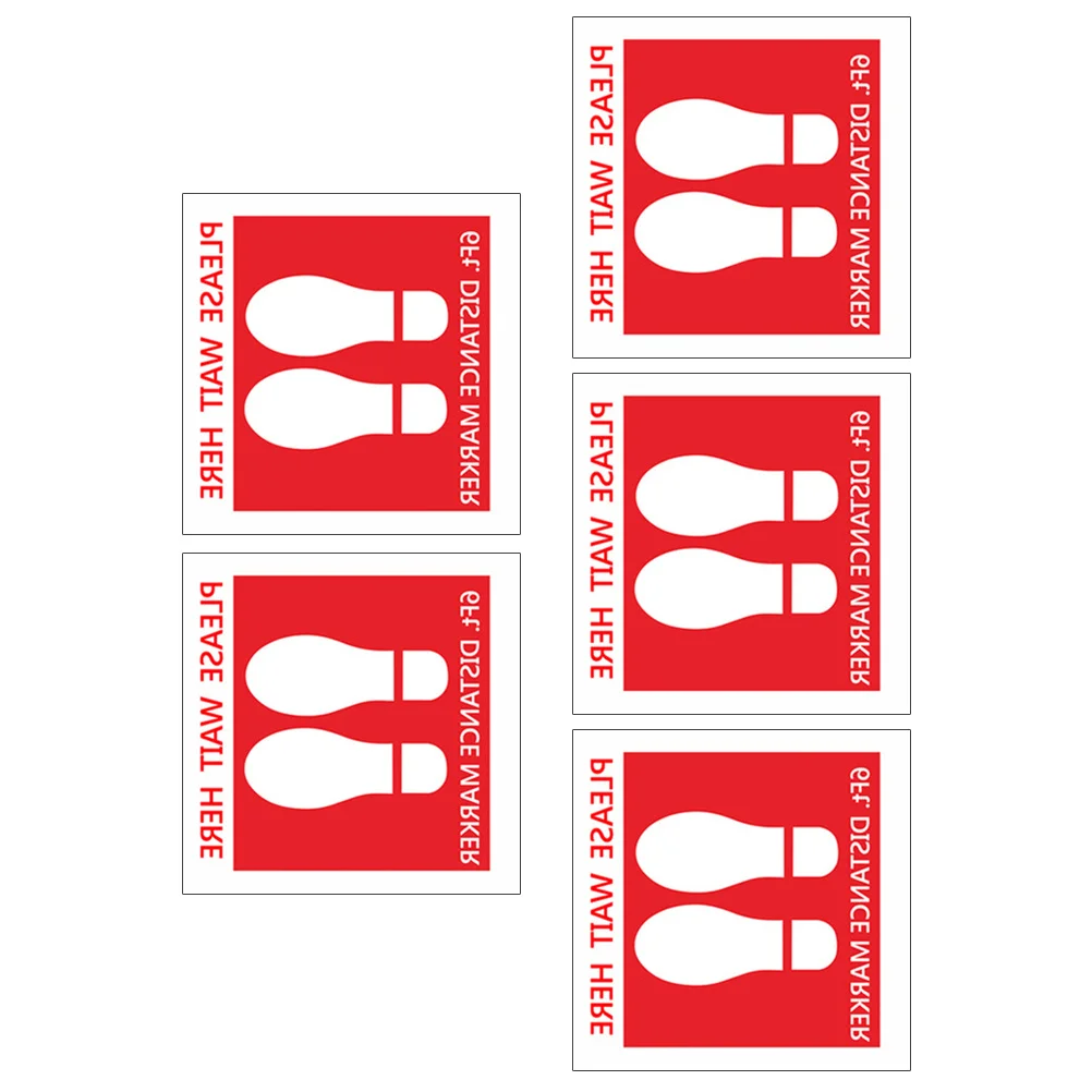 Keeping Distance Sticker For School Mall Public Places Safety Decals Round Wait Here Style Traffic Safety Sign