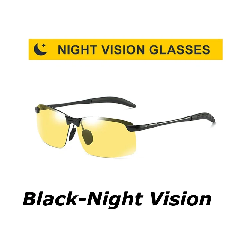 Glasses Men Polarized Sunglasses Color Changing Sunglasses Day and Night Dual-use Driver Driving Glasses Night Vision Fishing