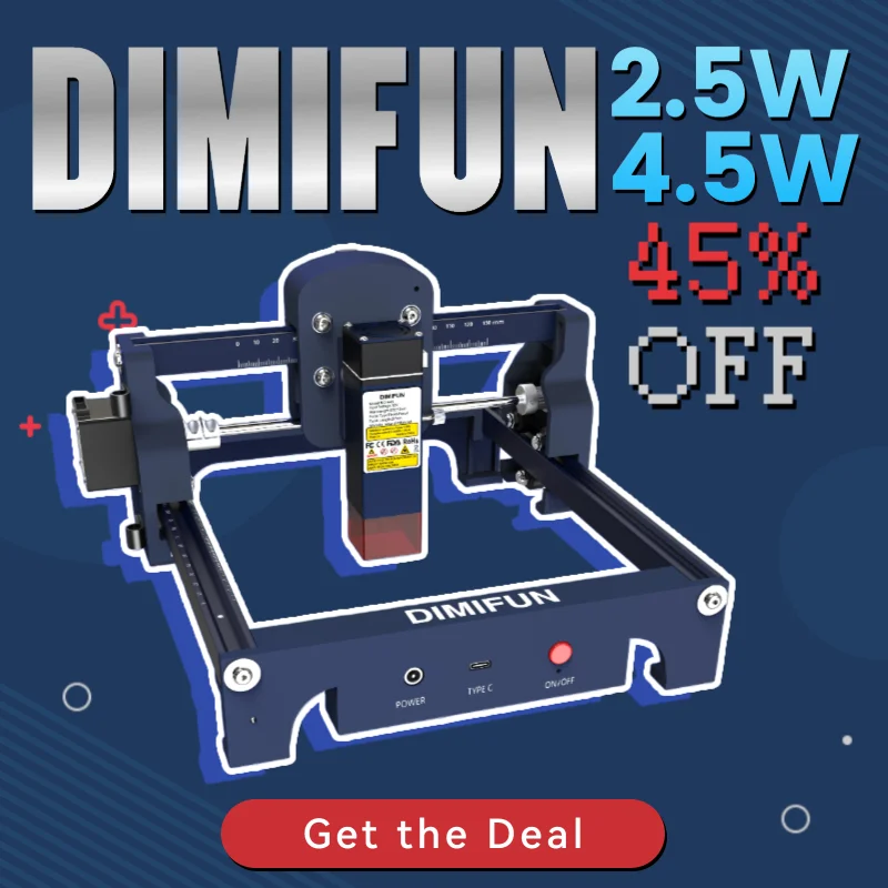 DIMIFUN 2.5W4.5W Laser Engraver DIY Laser Engraving Machine Fast Mini Logo Mark Glass Printer Cutter Woodworking Wood Plastic