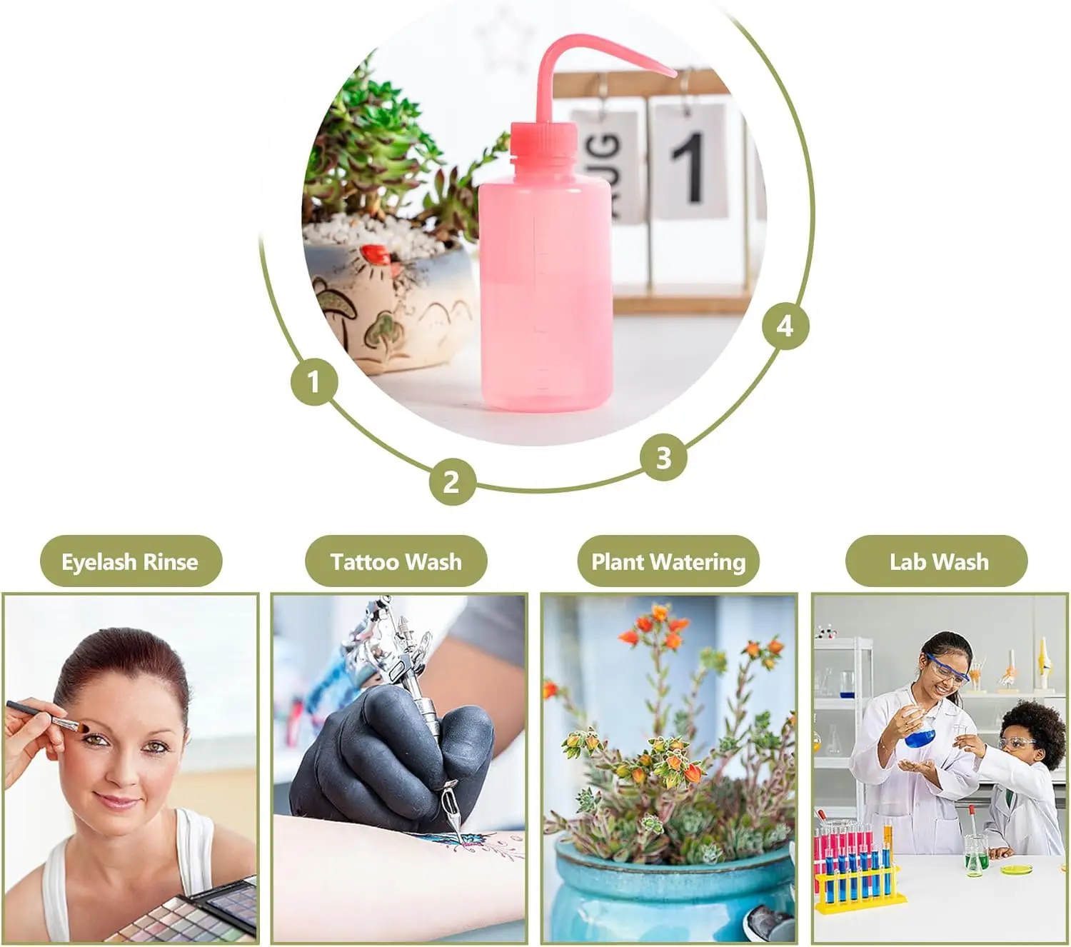 2 Stück Reinigungsflasche für die Bewässerung von Sukkulenten, Reinigungs-Ellenbogenflasche, Anti-Leckage, gebogener Mund, Topf-Reinigungsflasche