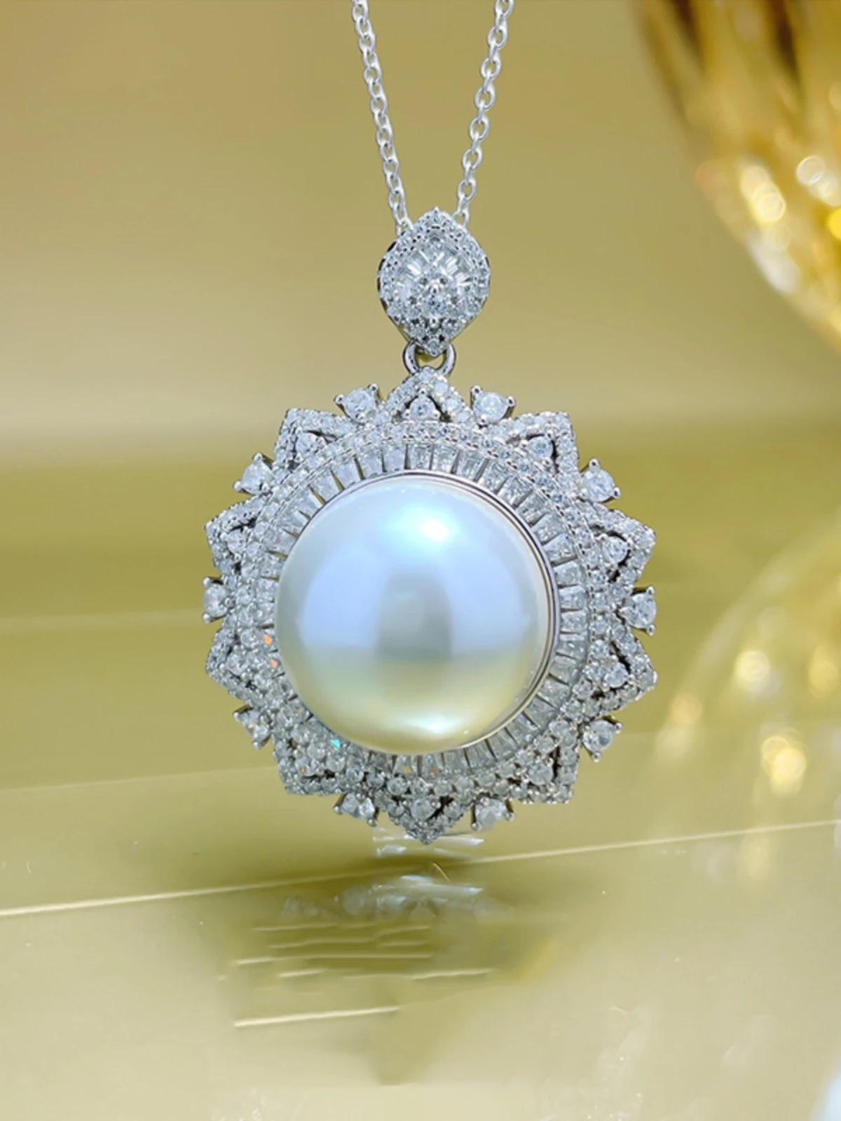 

Ожерелье женское из серебра 925 пробы с жемчугом, 16 мм