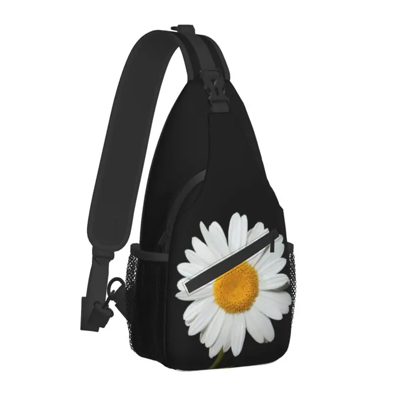 Personalized Daisy Flower Sling Bag Men Cool Shoulder Chest Crossbody Backpack Travel Hiking Daypack