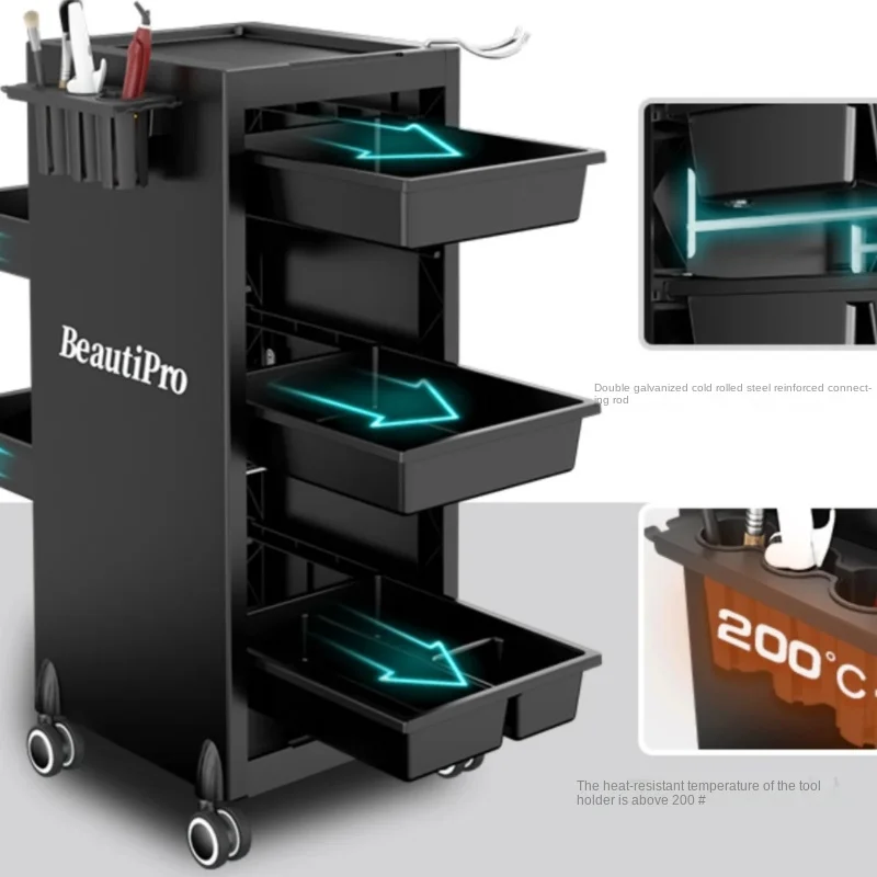 Ultimate Salon Trolley Cart for Stylists 6 Removable Drawers Tool Holder with Lockable Wheels for Beauty SPA Barber