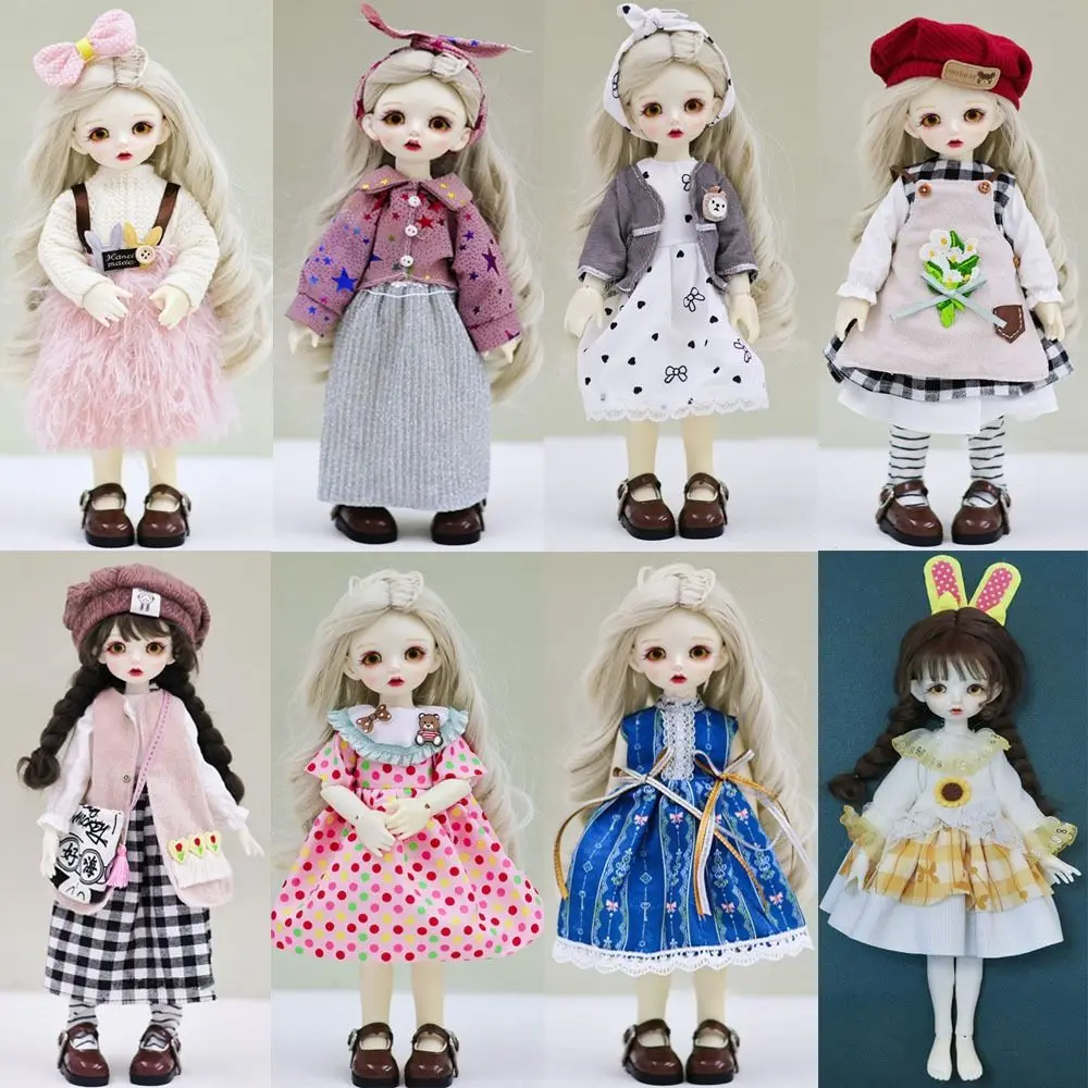 Pakaian boneka kasual kualitas tinggi gaun elegan 8 gaya pakaian pesta mode mainan anak-anak untuk boneka 11.5 "boneka BJD 1/6