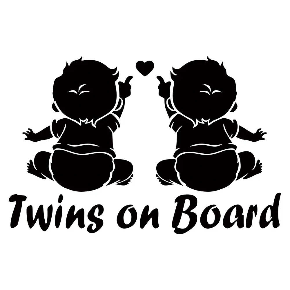 Car Sticker Twins on Board Super Lovable Waterproofing Vinyl Sticker Auto MotorcycleWindow Decal 19CM*13CM