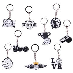 5Pcs/set Volleyball Pendant Ball Keychain Volleyball Bag Ornament Keychain Backpack Keychain Car Key Holder Keychains Gifts