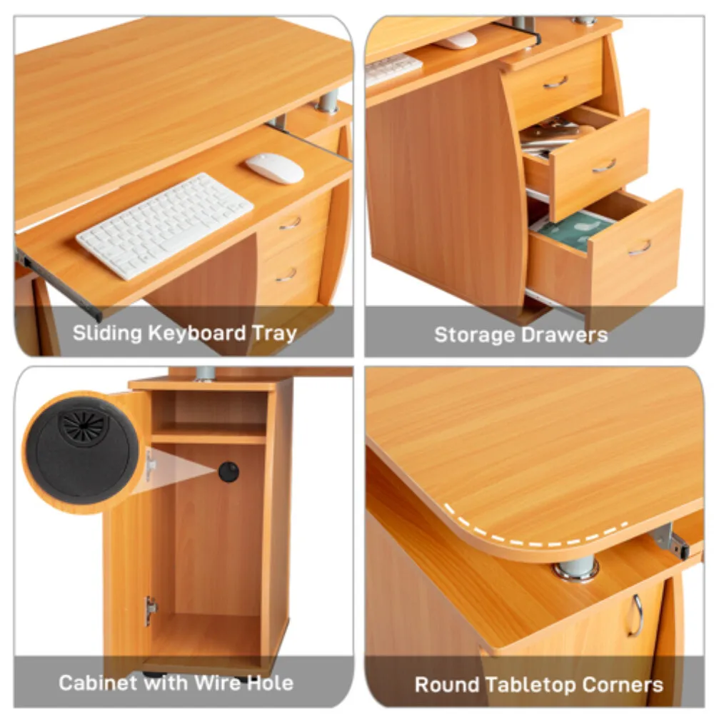 Computer DesksComputer Desk with Drawer for Laptop and PC Multiple Colors Modern Home Office Workstation Study Table