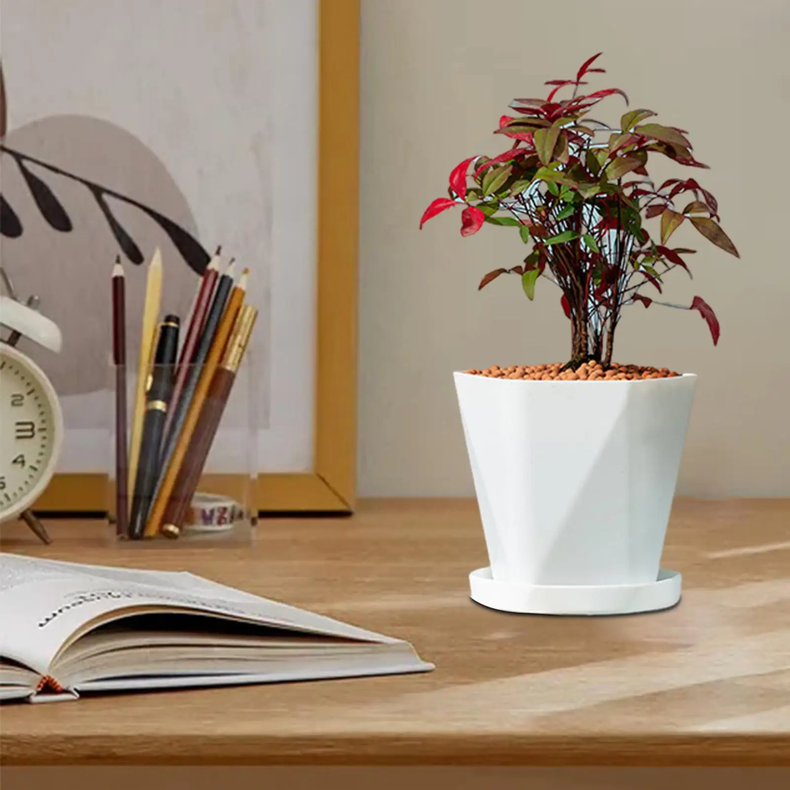Round Plant Saucer Tray Leak-Proof Drip Catcher  Protect Floors & Furniture for Pots, Indoor Outdoor Garden Balcony Use