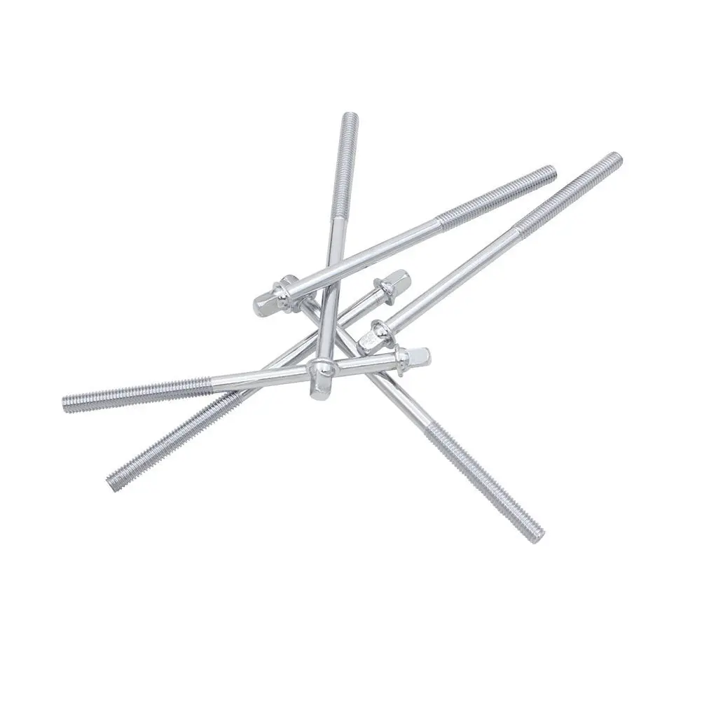 Drum Tension Rods 6 Piece 11mm Iron Plated Corrosion Resistant Deep Thread Lug Screws Replacement Parts