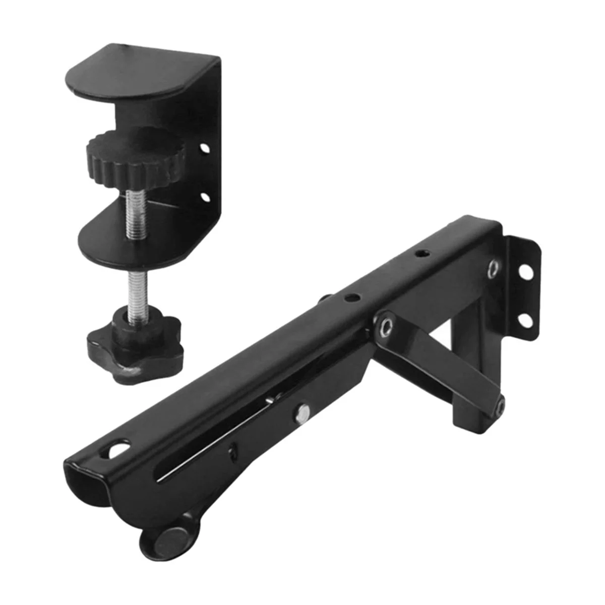 TCE 2 Buah Braket Lipat Baki Keyboard Bawah Meja dengan Penjepit Mudah Dipasang Rak Ekstensi Desktop Dapat Disesuaikan 9x4.3cm