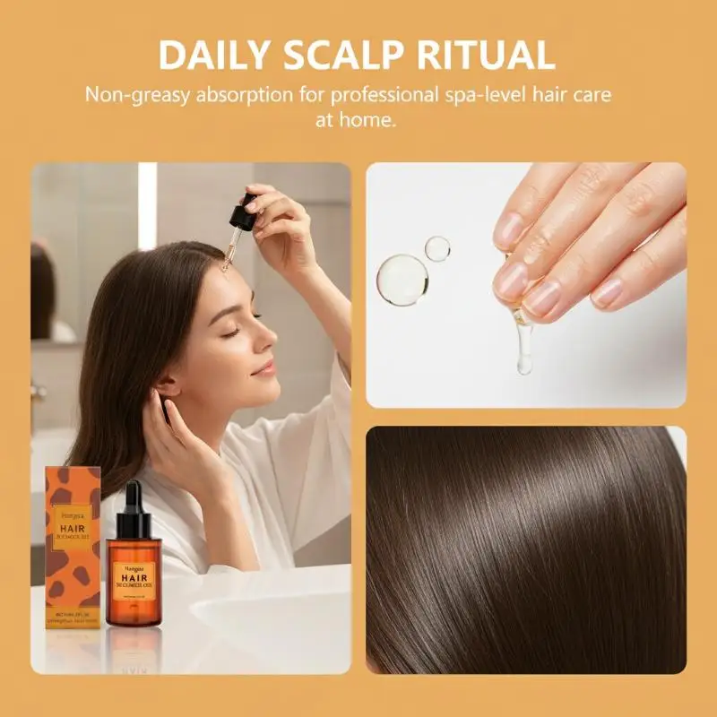 Scalp and Hair Essential Oil for Dry Frizzy Hair Daily Moisturizing Smooth Hair Strands Lightweight Home Use