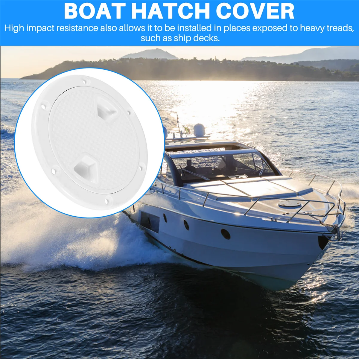 Circular Non Slip Inspection Hatch-Boat Hatch Deck Plate with Detachable Cover for RV Marine Boat Kayaks-4Inch White