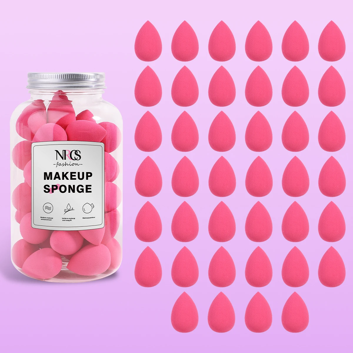40 قطعة إسفنجة مكياج صغيرة على شكل قطرة ماء متعددة الوظائف، كرة تخزين واحدة للأساس، كونسيلر