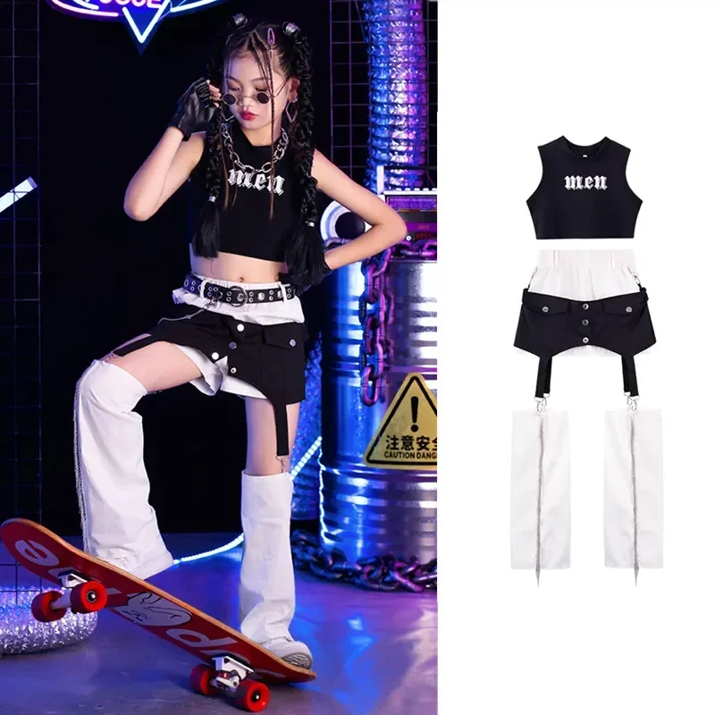 

Hip-hop Costumes Hiphop dance Suit Stage Rave Outfit Urban Dance Girl Clothes Jazz Dance Costumes K-pop Performance Outfits Kids