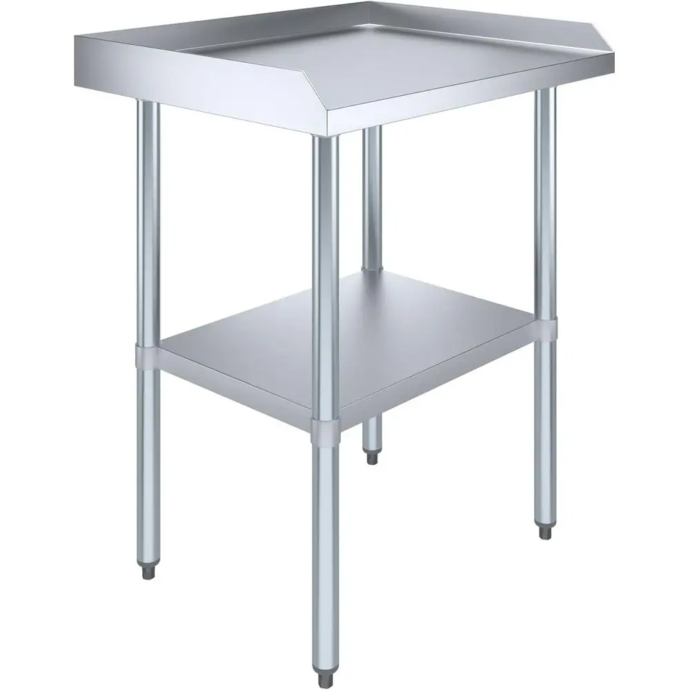 

35 Stainless Steel Work Table with Backsplash & Sides, Ideal for Kitchen, Restaurant, Garage, Laundry - 30L x 24D