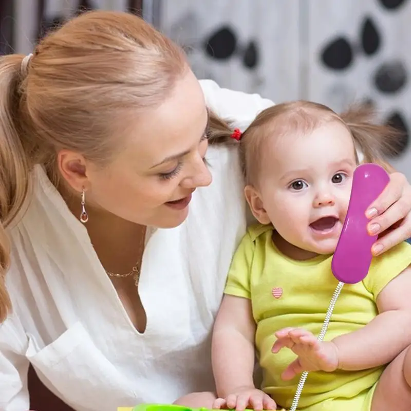 Dziecięcy telefon Walkie Talkie Zabawka edukacyjna Realistyczny domofon telefon komórkowy Prawdziwa rozmowa z linią telefoniczną o długości 23 stóp Chłopiec Dziewczynka Zabawa dom