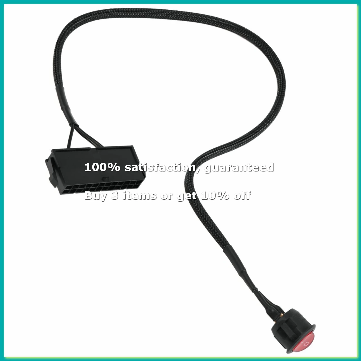 24-Pin Female ATX PSU PC Power Supply Tester Start Up Jumper Cable with ON/OFF Switch,50cm-DTA9