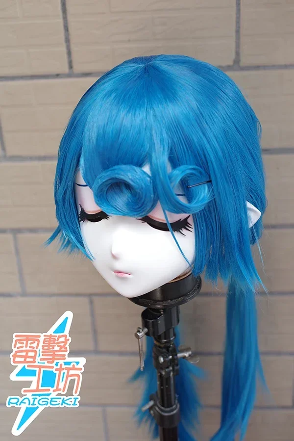 (RAIGEKI MAKS 57) Resina 3/4 Cabeça Feminino/Menina Kigurumi Anime Cosplay Máscaras Crossdress Japão Papel Lolita Crossdresser Boneca BJD Cos