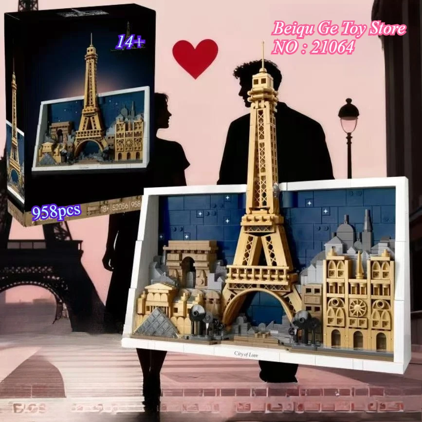 

Новый конструктор 2026 года 21064 «Город любви» — игрушки для мальчиков и девочек, подарки на День святого Валентина и день рождения, декор для интерьера